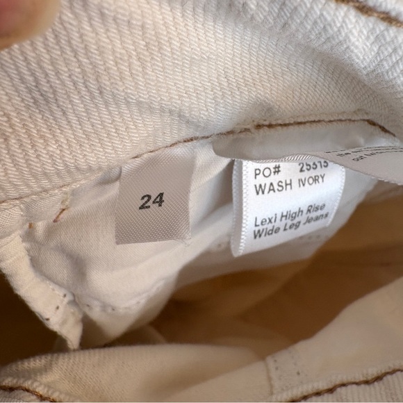 Reformation Lexi Jeans High Rise Wide Leg Ivory Size 24 - Picture 7 of 8